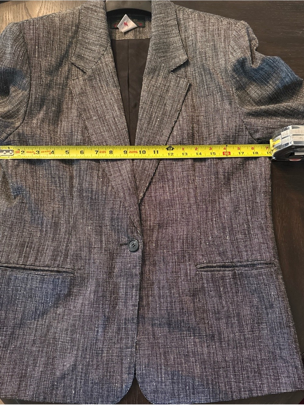 Vintage Orvis Made in USA Wool Silk Blend Blazer Jacket Size 10 Black & White - Picture 8 of 10